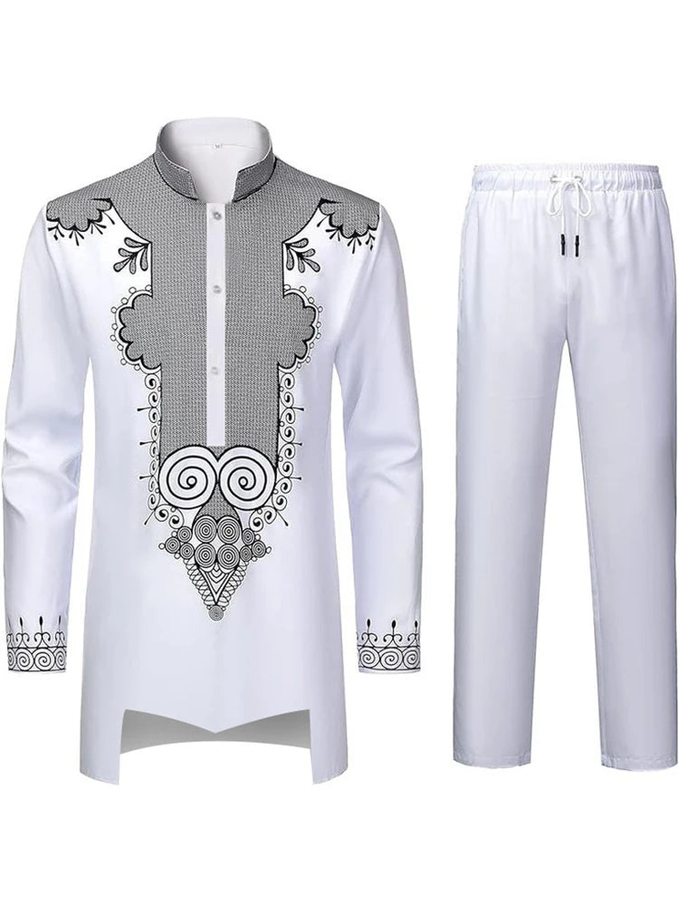 Men’s 3D Patterned Muslim Robe Set