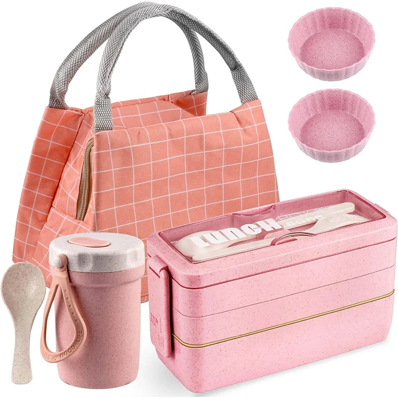 Stackable 3-Compartment Bento Box Set with Insulated Lunch Bag – Your Stylish, Eco-Friendly Meal Companion