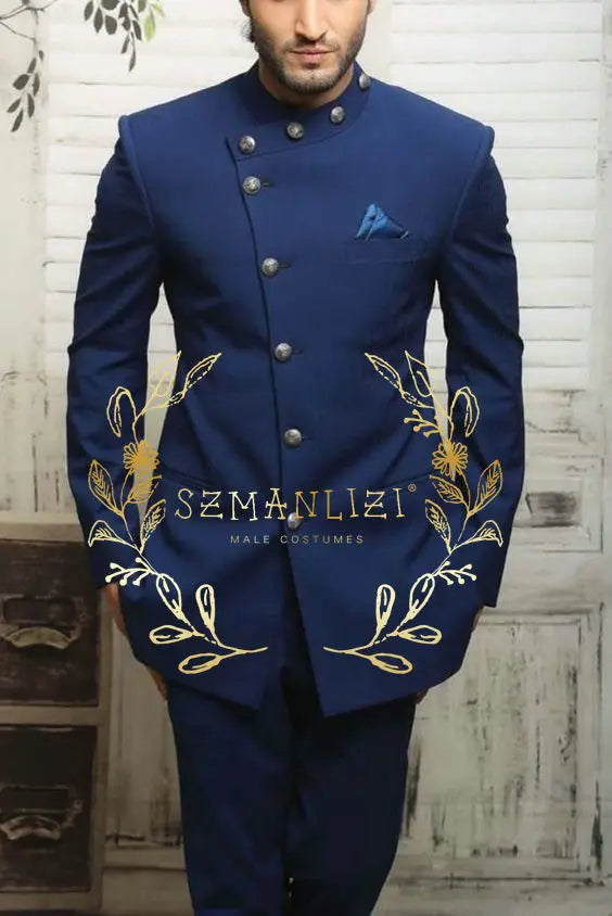 Timeless Elegance Navy Blue Slim Fit Suit