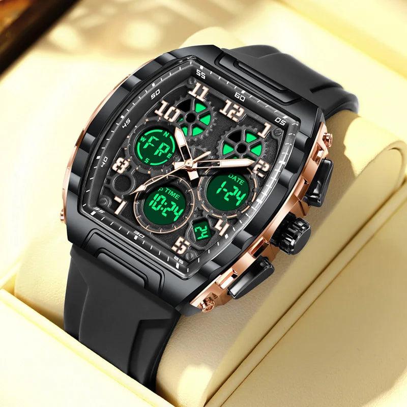 Timeless Elegance: Luxury Men's Square Quartz Chronograph Watch