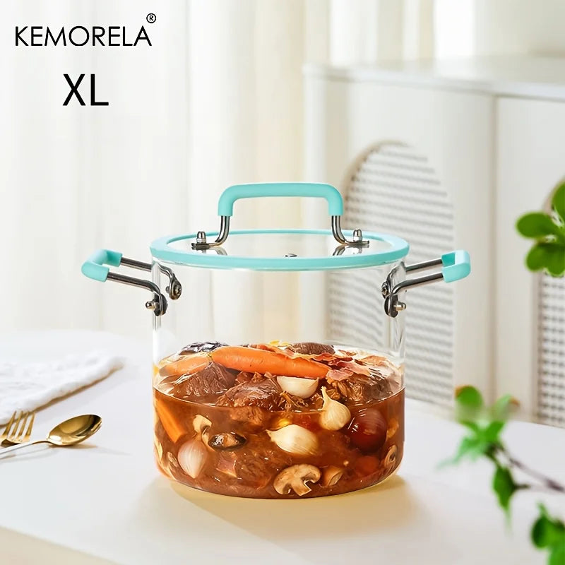Crystal-Clear Glass Saucepan with Lid