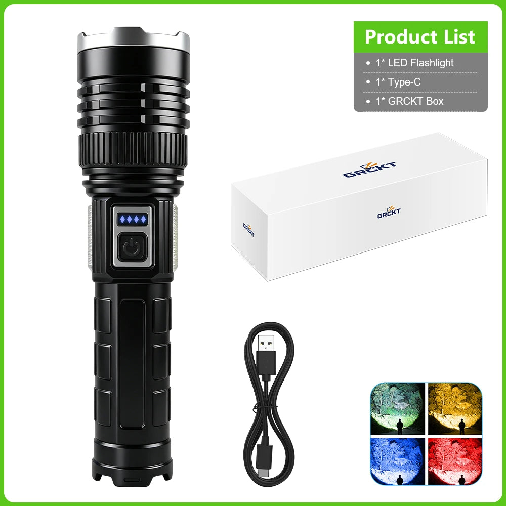 Powerful Rechargeable COB Flashlight for Every Adventure**