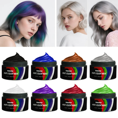 Multi-Color Temporary Hair Wax - Quick & Easy, Damage-Free, Washable, Non-Greasy, One-Time Use for Parties & Events