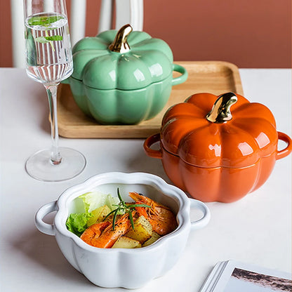 Beautiful and elegant pumpkin ceramic bowl