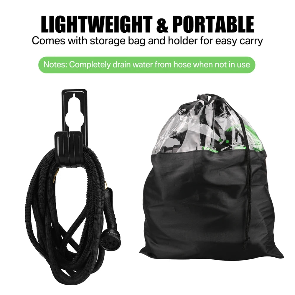 💦 Expandable High-Pressure Garden Hose with Double Metal Connector