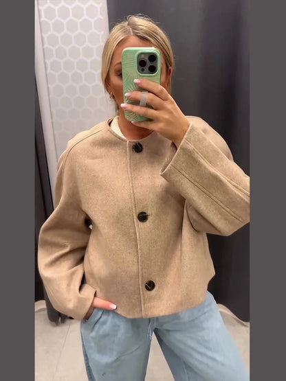 Women’s Wool-Inspired Short Coat