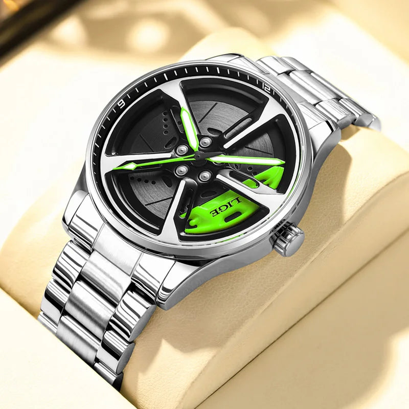 Modern Car Wheel Inspired Men’s Watch