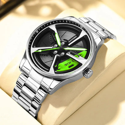 Modern Car Wheel Inspired Men’s Watch