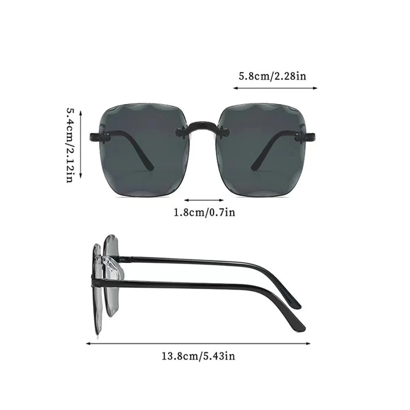 Women's Square Rimless Sunglasses (1 or 3 pieces)