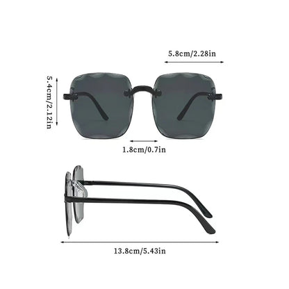 Women's Square Rimless Sunglasses (1 or 3 pieces)