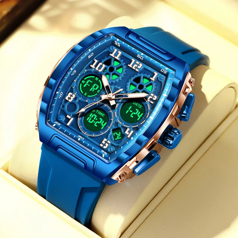 Timeless Elegance: Luxury Men's Square Quartz Chronograph Watch