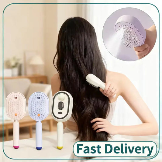3-in-1 Hairbrush with Steam, Essential Oil, and Self-Cleaning