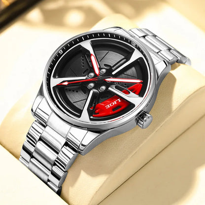 Modern Car Wheel Inspired Men’s Watch