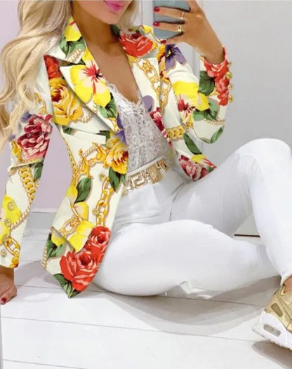 Elegant Two-Piece Blazer and Trouser Set for Women
