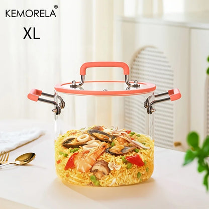 Crystal-Clear Glass Saucepan with Lid