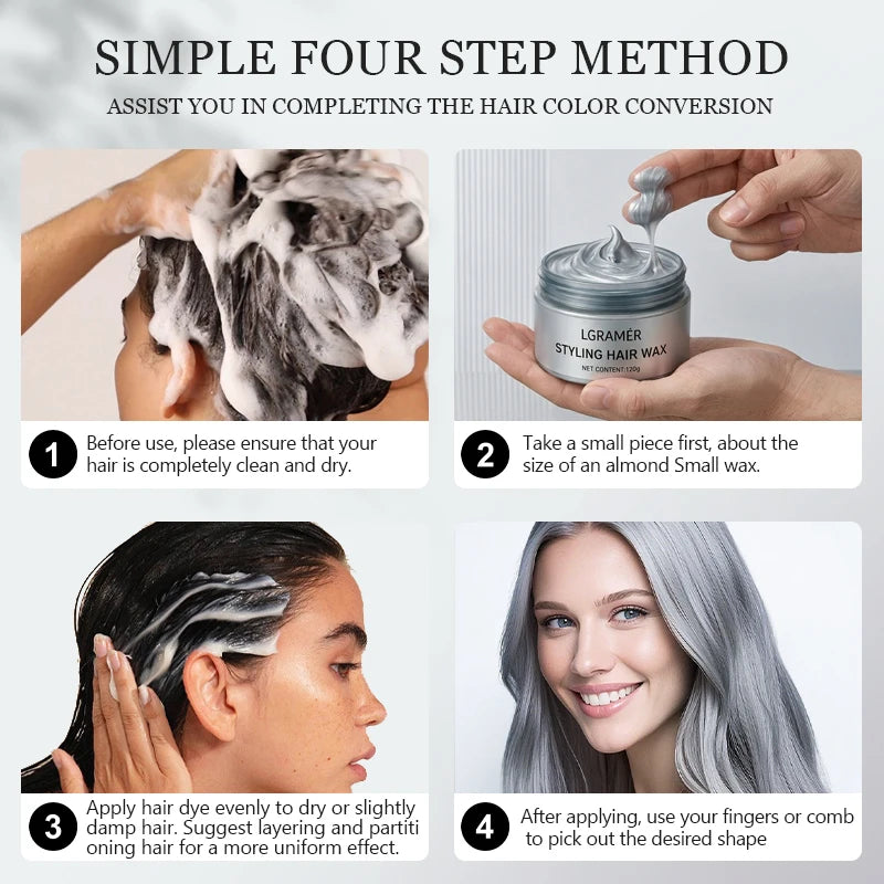 9 Colors Temporary Hair Color Wax Disposable One-Time Use Washable Hair Dye Cream for Party Cosplay DIY Hair Styling