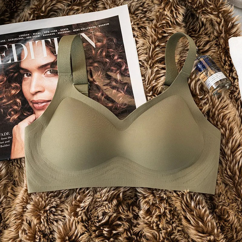 Women's Plus Size Push-Up Bra, Seamless and Wireless