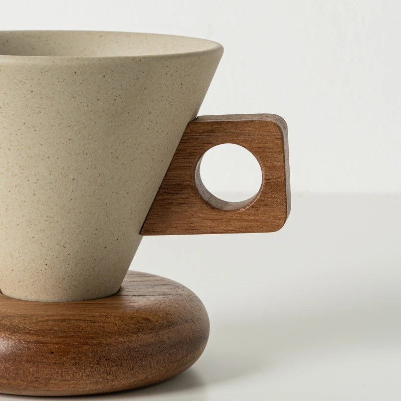 Elegant Vintage Ceramic Coffee Cup & Saucer Set