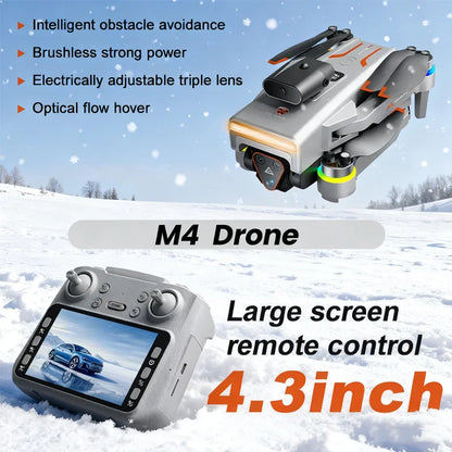 M4 8K HD Triple-Camera Drone With Integrated Screen