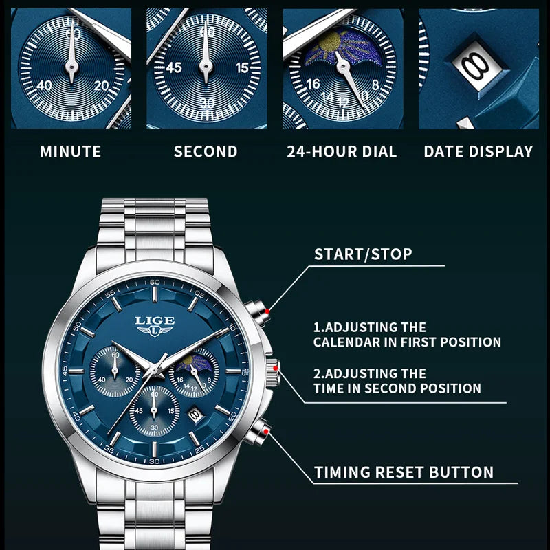 Elevate Your Style: Luxury Quartz Chronograph Watch for Gentlemen