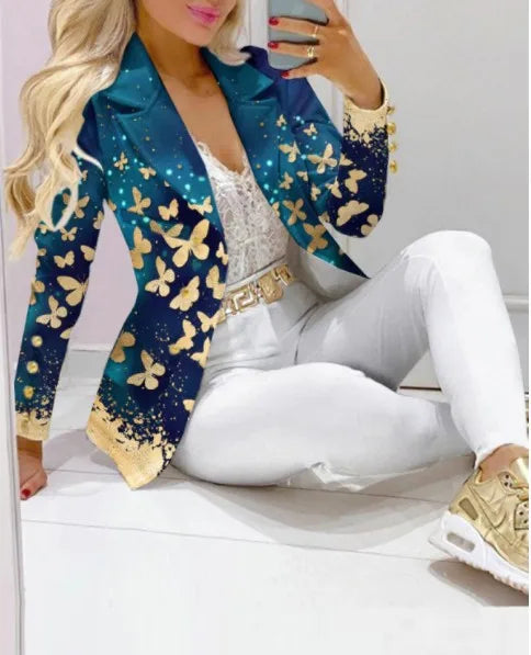 Elegant Two-Piece Blazer and Trouser Set for Women