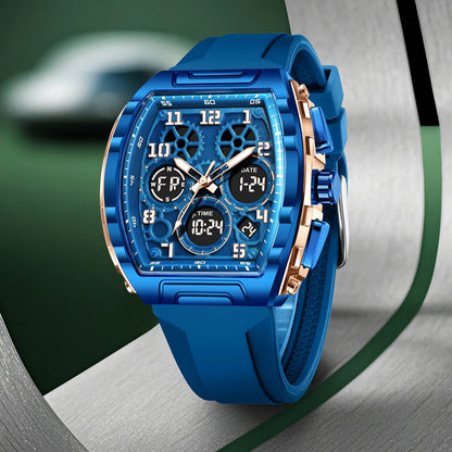 Timeless Elegance: Luxury Men's Square Quartz Chronograph Watch