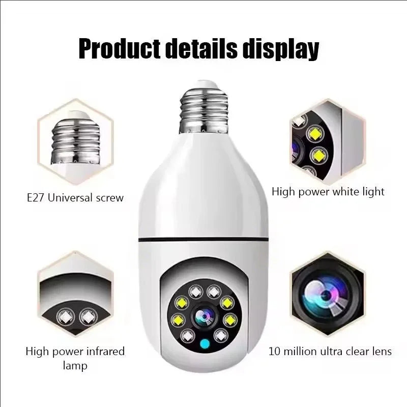 4G WiFi IP Bulb with Camera, E27 socket, and 3MP sensor