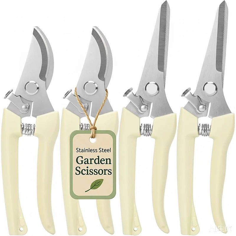 4PCS Stainless-Steel Precision Pruning Shears – Sharp, Reliable & Perfect for Every Garden