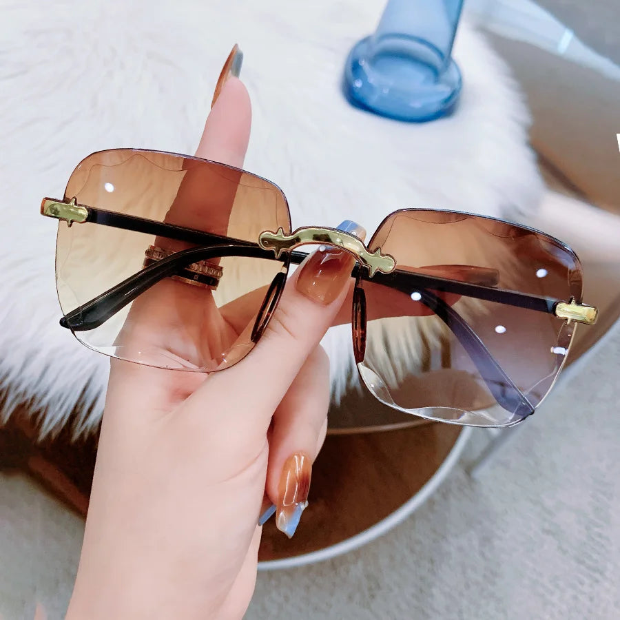 Women's Square Rimless Sunglasses (1 or 3 pieces)