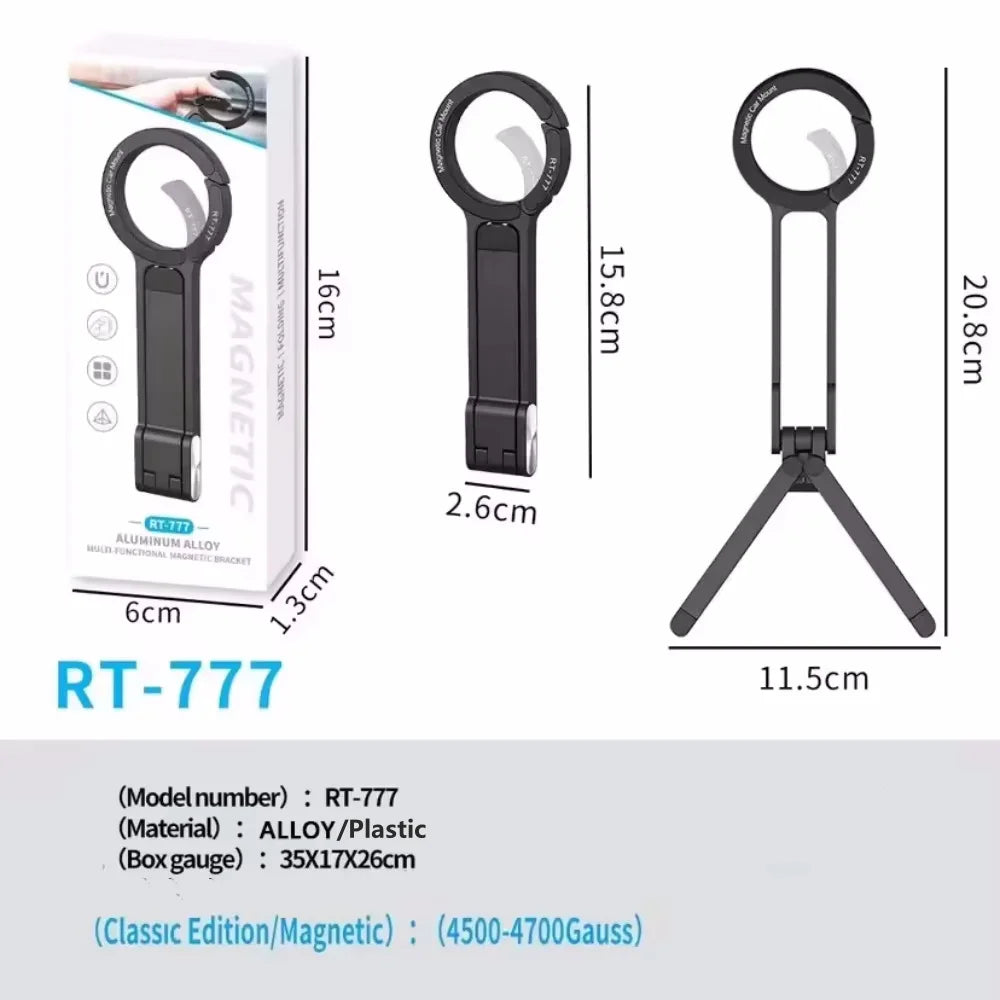 Foldable Magnetic Phone Tripod with Carabiner Mount
