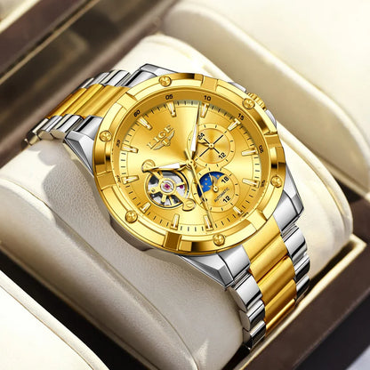 LIGE Luxury Hollow Tourbillon Men’s Watch