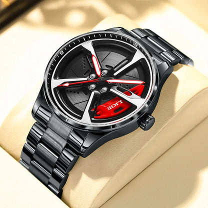 Modern Car Wheel Inspired Men’s Watch