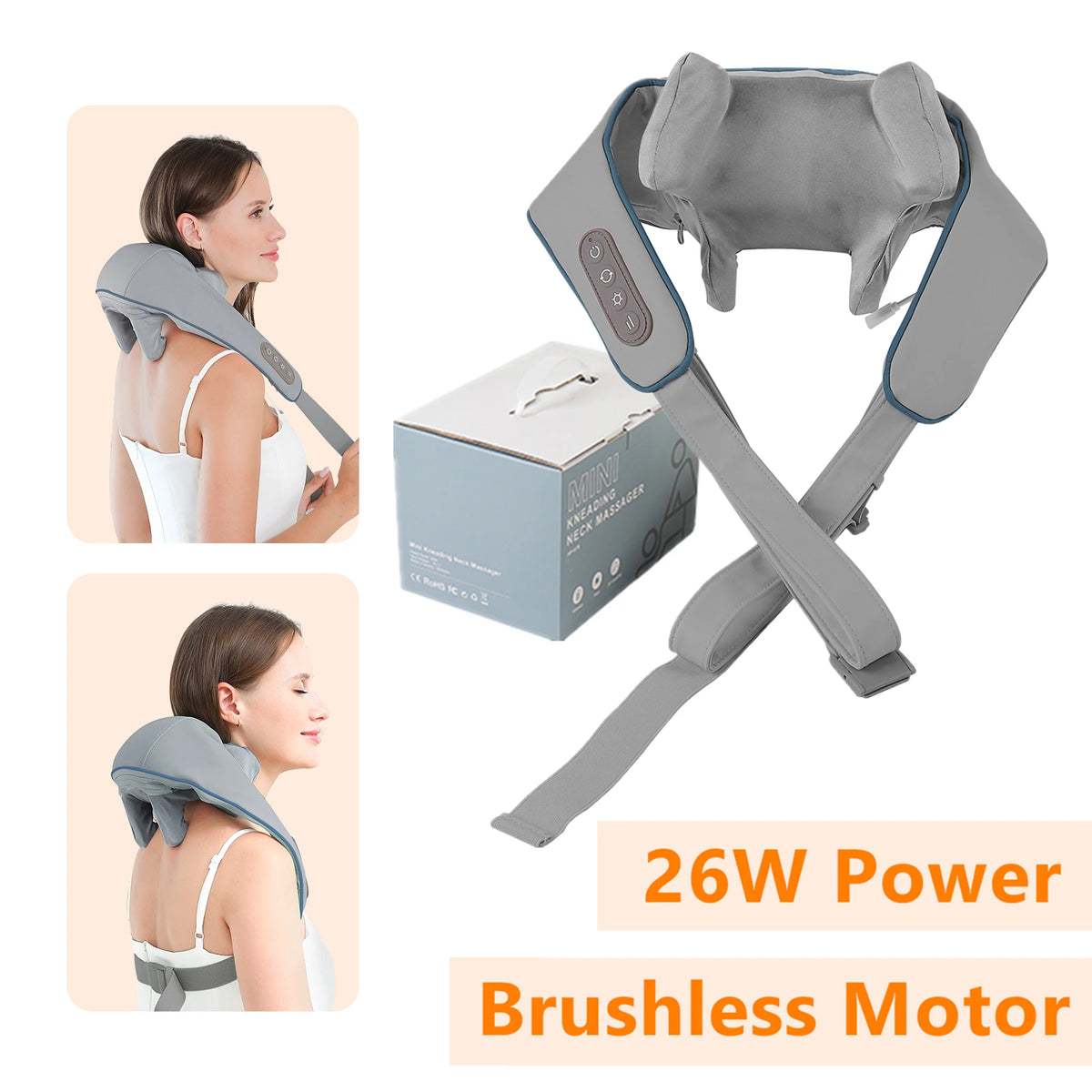26W Neck, Shoulder & Back Kneading Massager