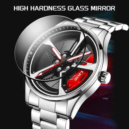 Modern Car Wheel Inspired Men’s Watch