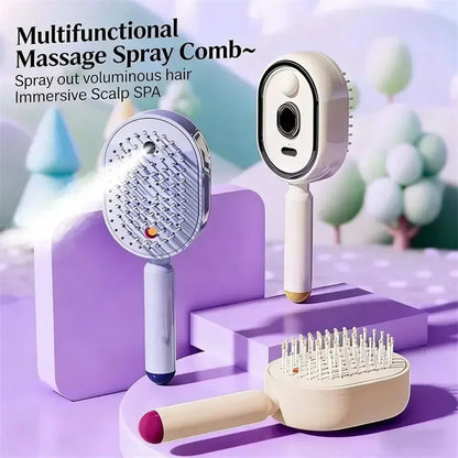 3-in-1 Hairbrush with Steam, Essential Oil, and Self-Cleaning