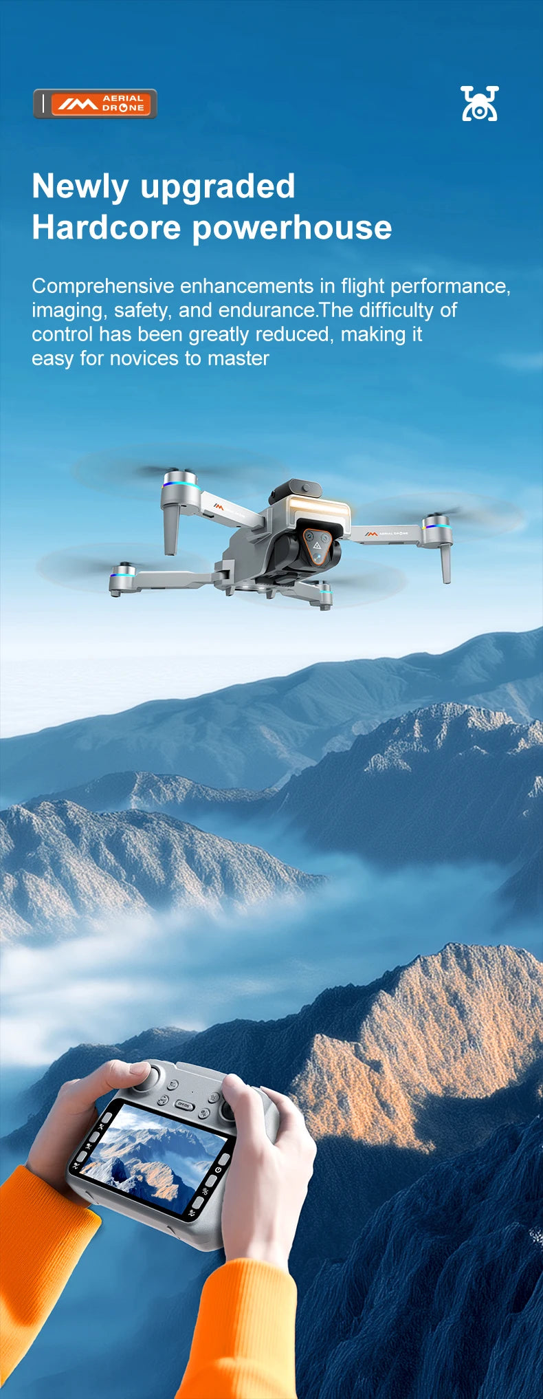 M4 8K HD Triple-Camera Drone With Integrated Screen