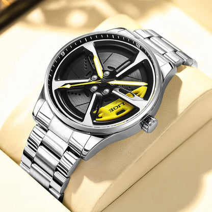 Modern Car Wheel Inspired Men’s Watch