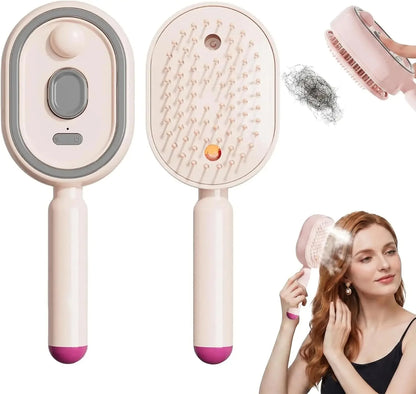 3-in-1 Hairbrush with Steam, Essential Oil, and Self-Cleaning