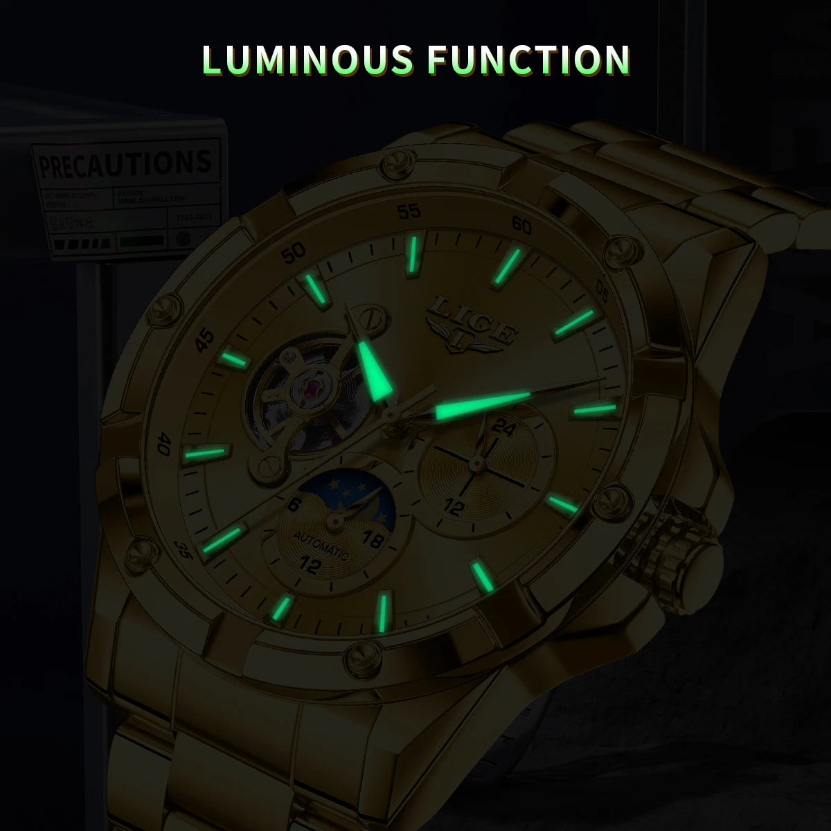 LIGE Luxury Hollow Tourbillon Men’s Watch