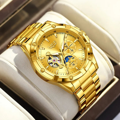 LIGE Luxury Hollow Tourbillon Men’s Watch