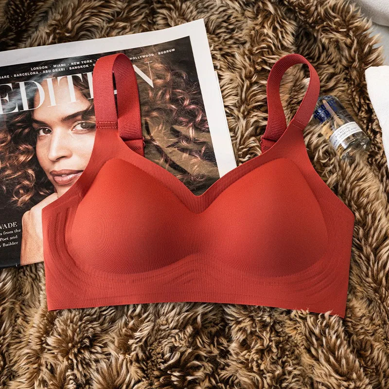 Women's Plus Size Push-Up Bra, Seamless and Wireless