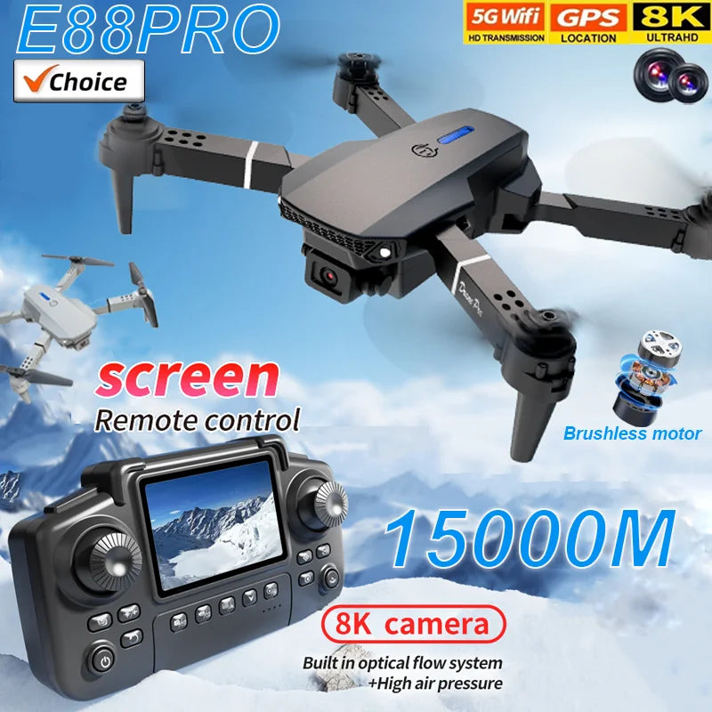 E88 PRO 8K HD Foldable Drone With Wide-Angle Camera & Smart Height Hold