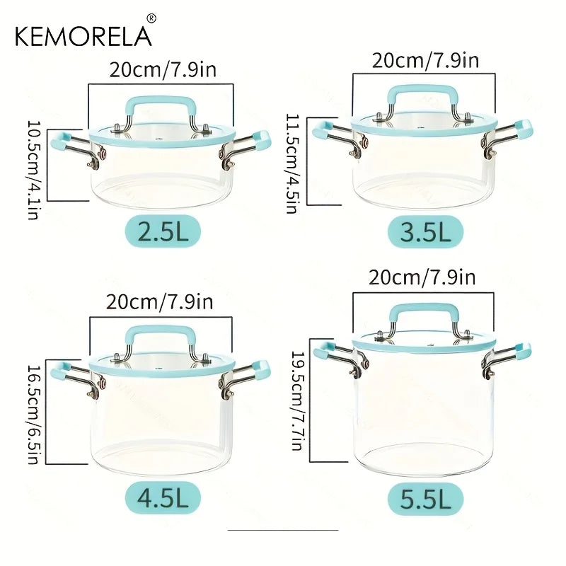 Crystal-Clear Glass Saucepan with Lid