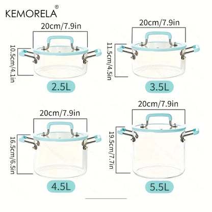 Crystal-Clear Glass Saucepan with Lid
