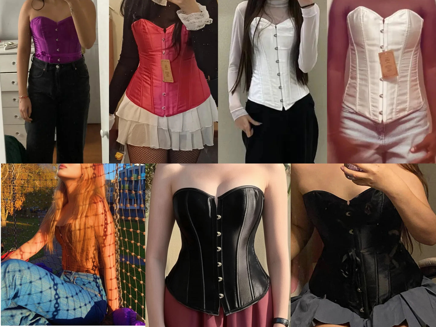Women's Satin Lace-Up Corset Bustier
