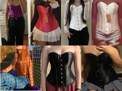 Women's Satin Lace-Up Corset Bustier