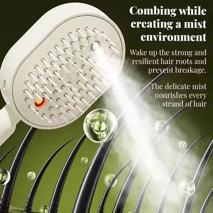 3-in-1 Hairbrush with Steam, Essential Oil, and Self-Cleaning