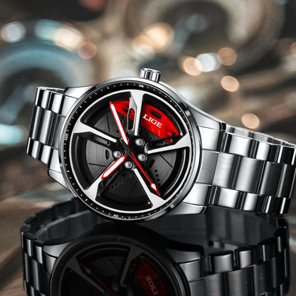 Modern Car Wheel Inspired Men’s Watch