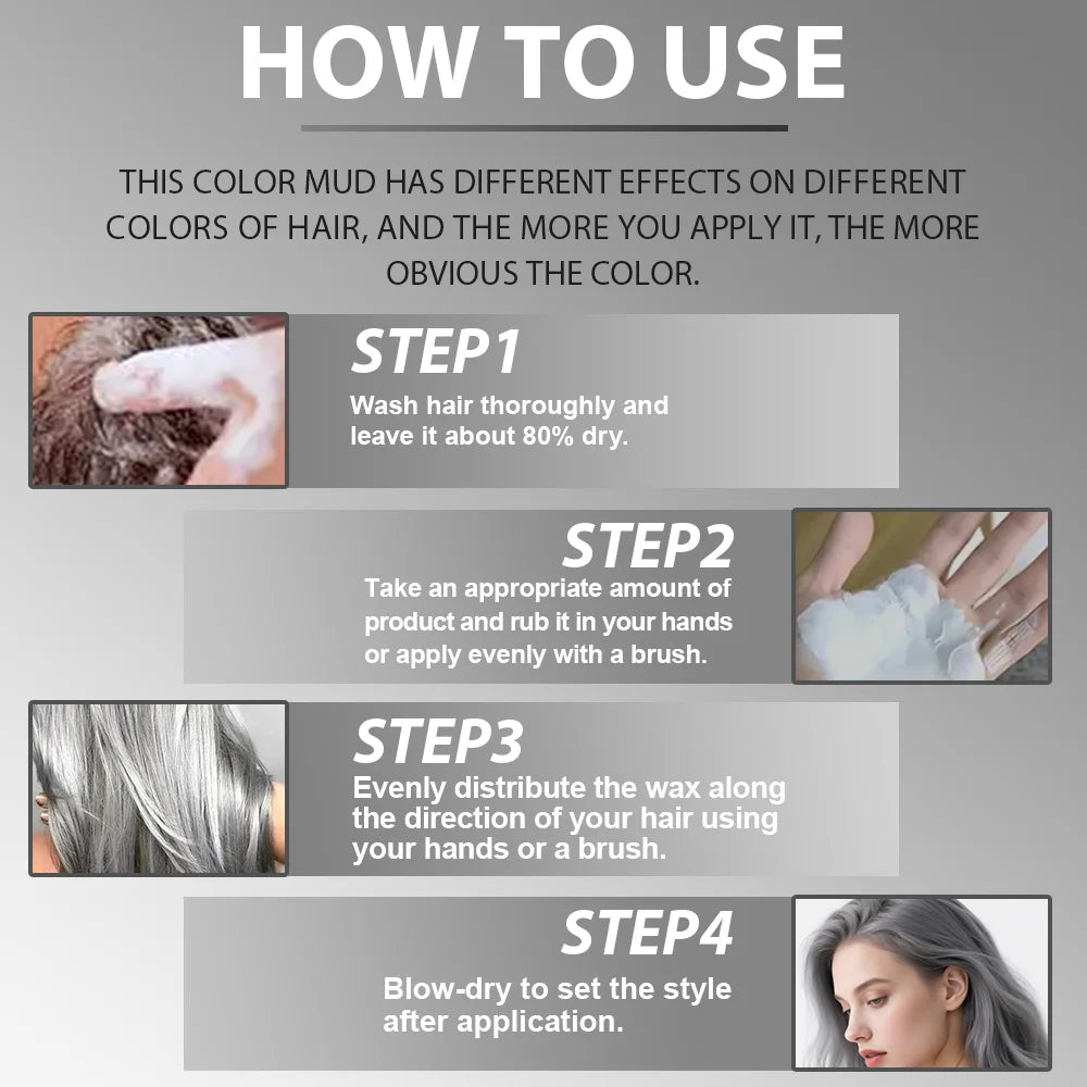 Multi-Color Temporary Hair Wax - Quick & Easy, Damage-Free, Washable, Non-Greasy, One-Time Use for Parties & Events
