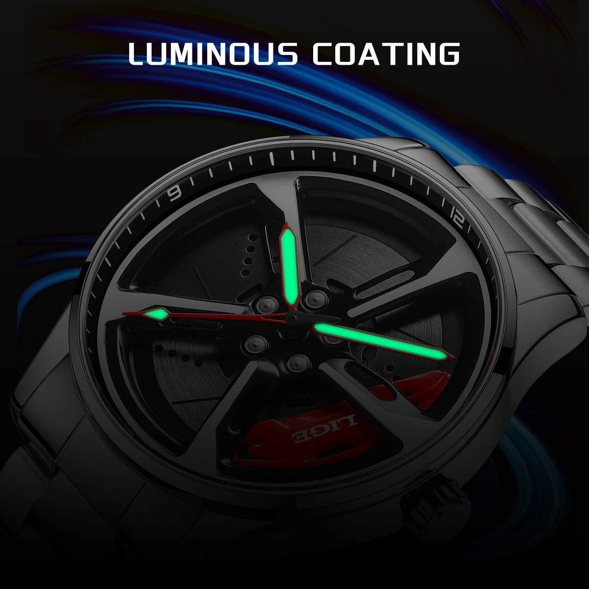 Modern Car Wheel Inspired Men’s Watch